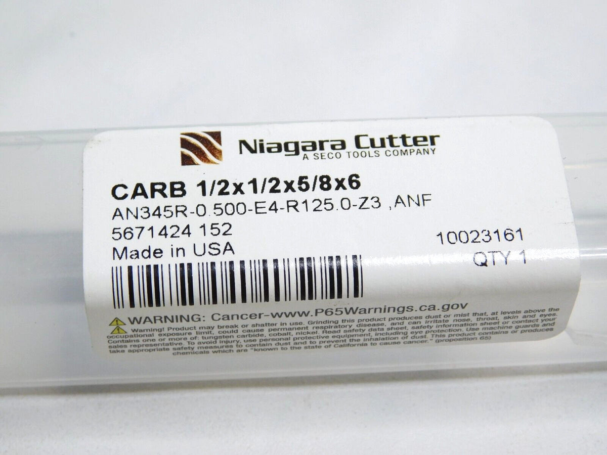 Niagara Cutter Carbide Corner Radius/Chamfer End Mill 1/2" Diam 3FL 1002316