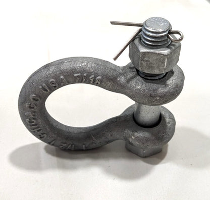 Chicago  1.5Ton Galvanized Anchor Shackle with Bolt Pin  3000LB WLL  20625-9