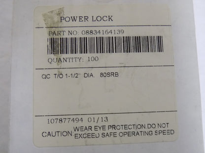 Powerlock 1-1/2" 80G QC TS SC LOCKING DISC QTY 100  08834164139