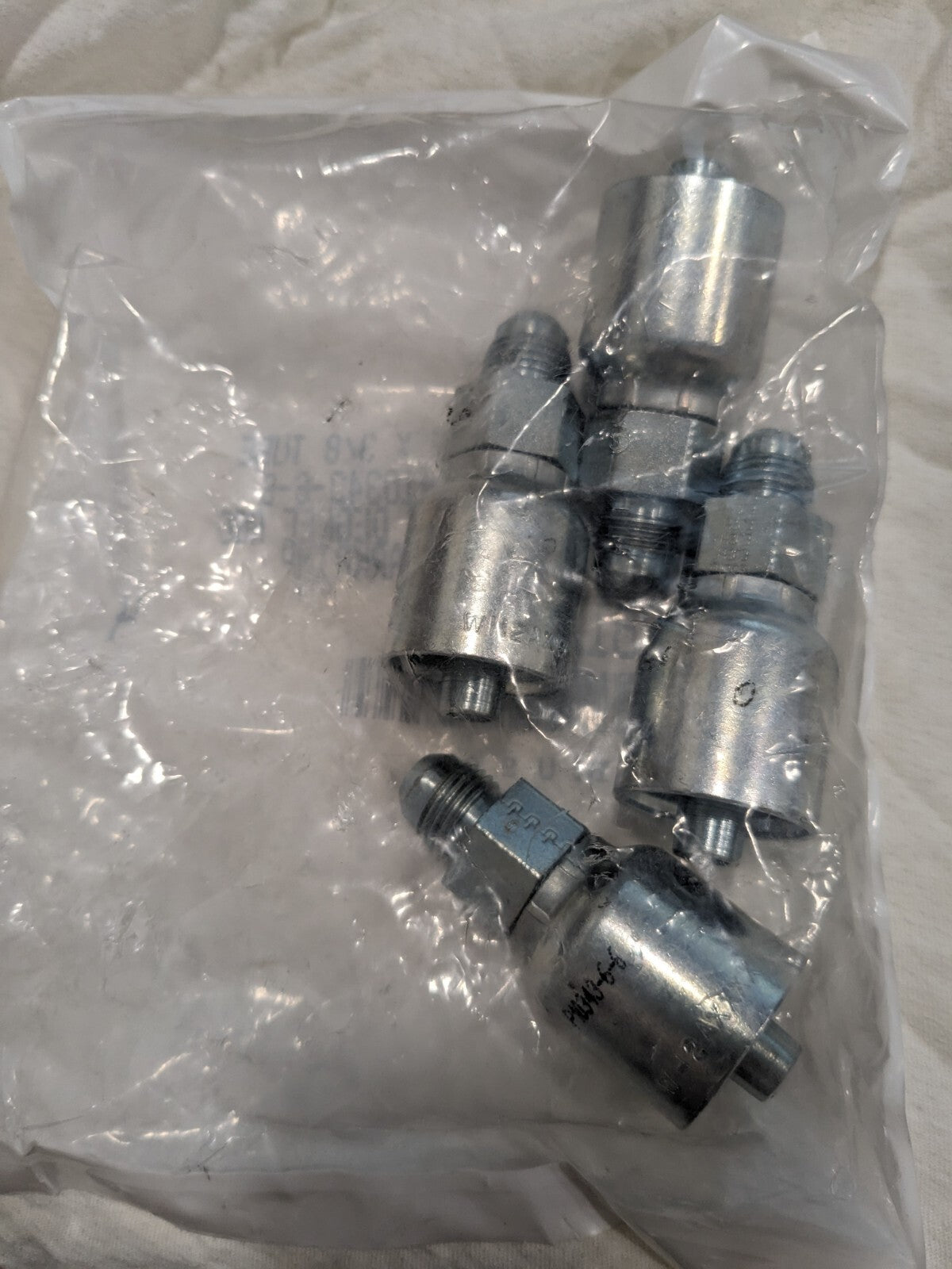 PARKER Hydraulic Hose Male Rigid Fitting 4pk: 0.375" ID, 6 mm, 3/8" KP81288
