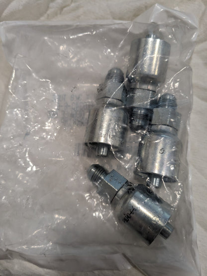 PARKER Hydraulic Hose Male Rigid Fitting 4pk: 0.375" ID, 6 mm, 3/8" KP81288
