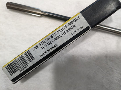 Chucking Reamer: 0.38" Dia, Straight Flute HSS 144429603800000