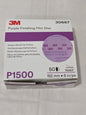 3M Hook & Loop Disc: 6" Dia, 1500 Grit, Coated, AO Box of 50 30667