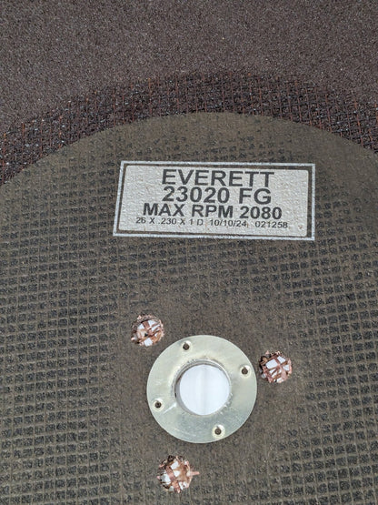 EVERETT Cutoff Wheel: Type 1 (01/41), 26" Dia, 7/32" Thick, 1" Hole 232OFG