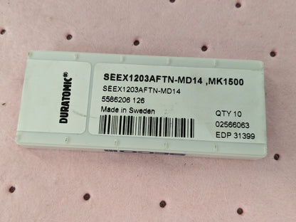 SECO Milling Inserts 10pc SEEX1203AFTN-MD14 MK1500, Carbide 02566063