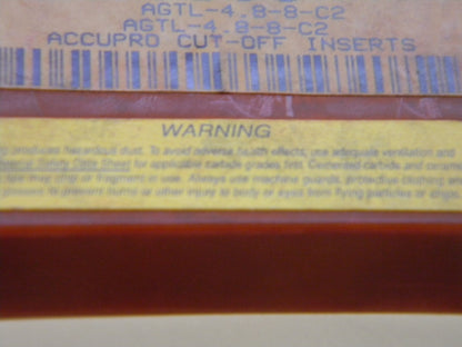 Accupro Indexable Carbide Cut Off Inserts AGTL-4.8-8 Grade C2 Qty 9