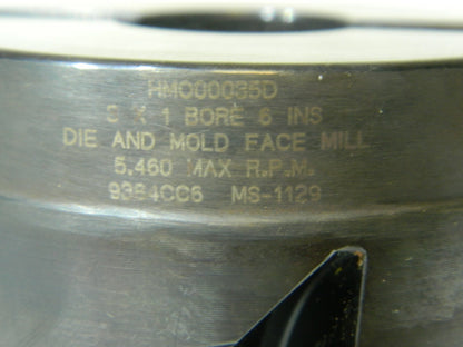 Hertel Die & Mold Face Mill 3 Dia 6Fl 1 Bore RH 1.97H 5460 Max RPM HMO00035D