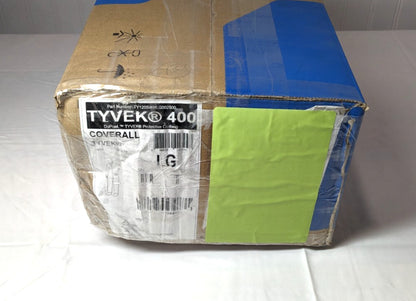 DUPONT  Disposable Coveralls TYVEK400  Size Large  Qty 25  TY120SWHLG002500