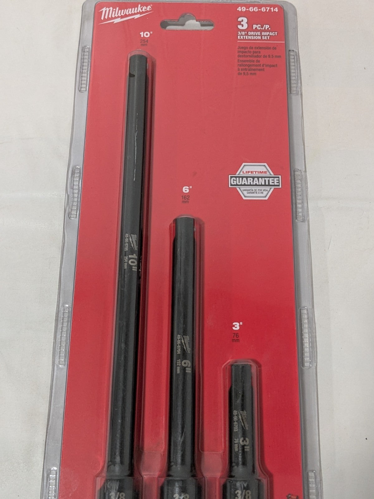 Milwaukee Tool 3 Pc. SHOCKWAVE Impact Duty 3/8" Drive Extension Set 49-66-6