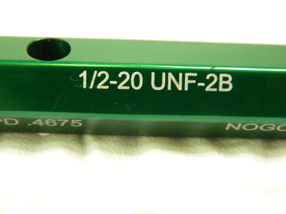 GF GAGE Plug Thread Gage: 1/2-20 Thread, 2B Class, Go & No Go 55318273