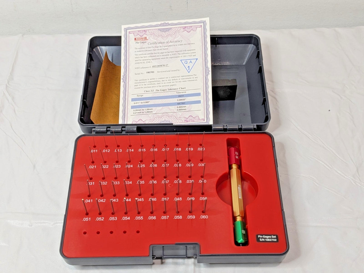 SPI 50 Piece Pin Gage Set 0.011 to 0.06" Minus Class ZZ 22-146-5
