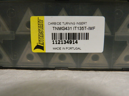 Interstate Carbide Turning Insert TNMG431 IMF IT135T Grade Qty 10 112134914