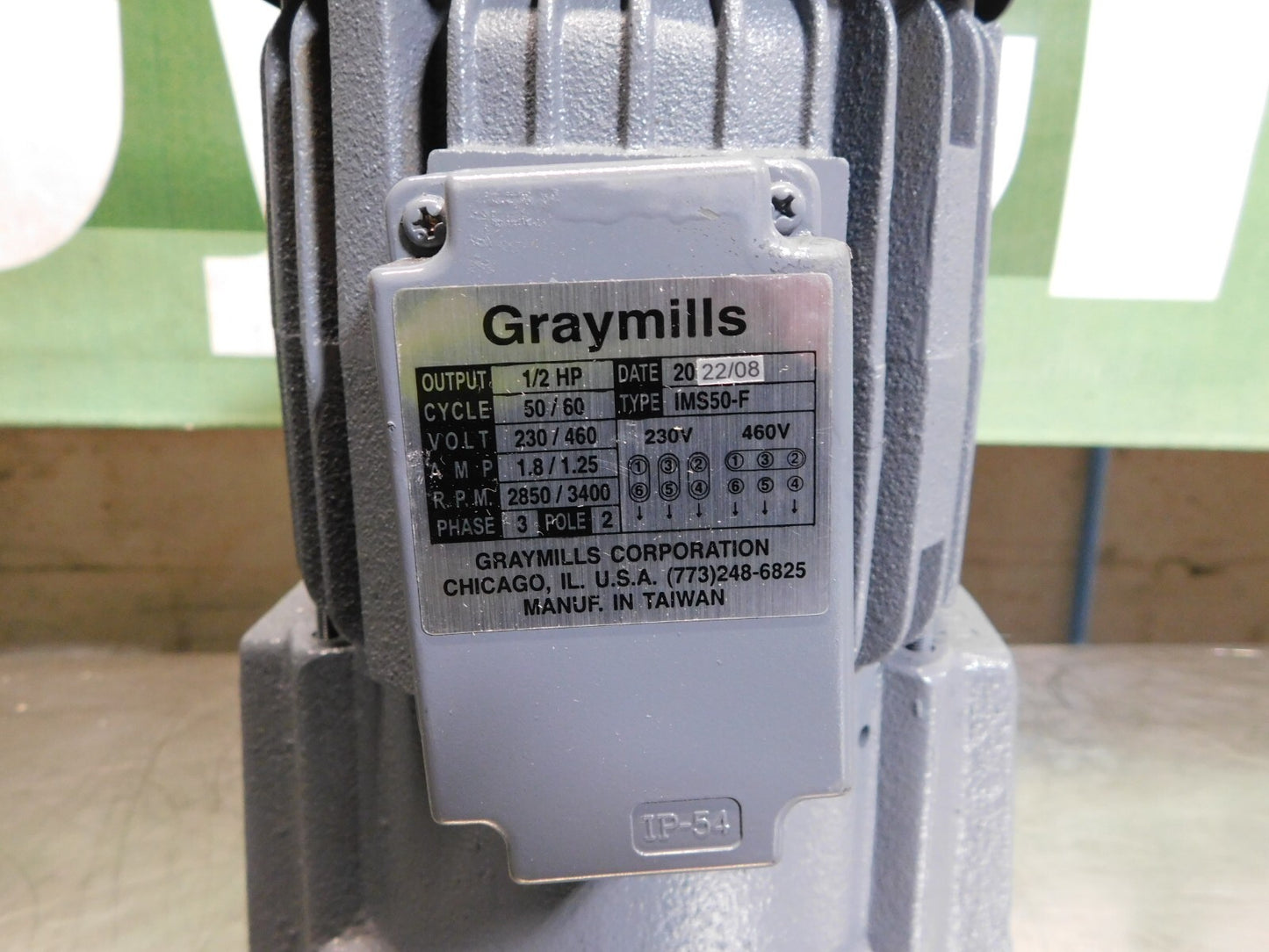 Graymills Coolant Suction Pump 3/4" NPT 1/2 HP 230/460v 3Ph IMS50-F PARTS/REPAIR