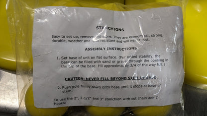 MR. CHAIN Stanchion with Caution Label Chain Kit Plastic Yellow 50' Long 96