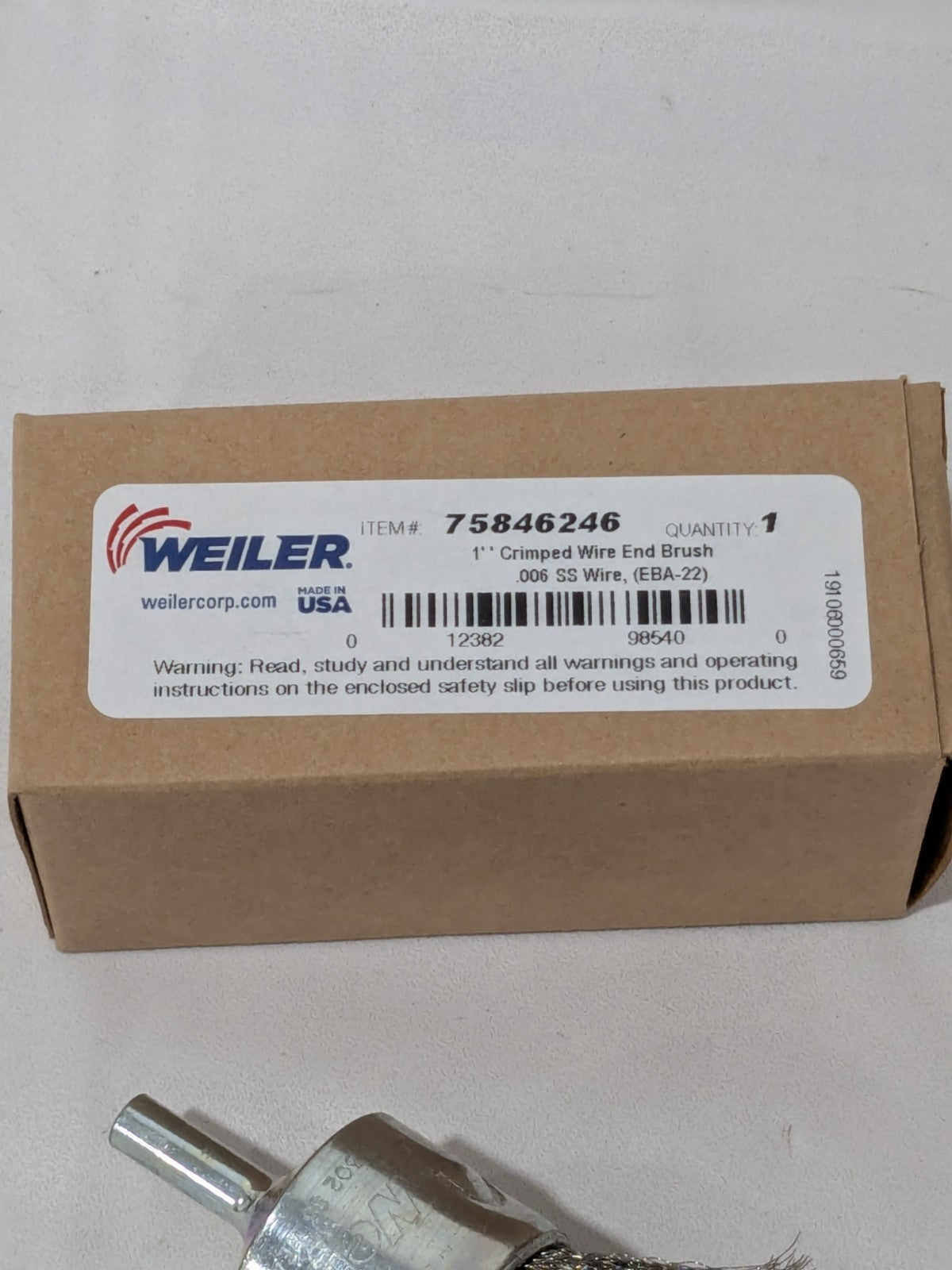 Weiler 1" Crimped Wire End Brushes SS 6 mm Shank Dia 98540 75846246