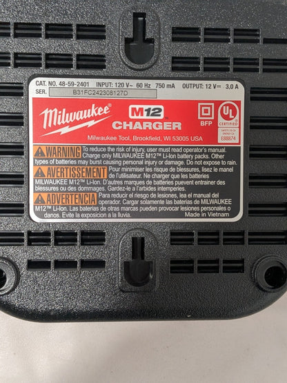 Milwaukee Tool M12 Lithium-Ion Battery Charger 48-59-2401
