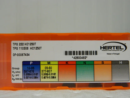 Hertel Carbide Turning Insert TPG222 1 Grade HC1250T QTY 6 1002431