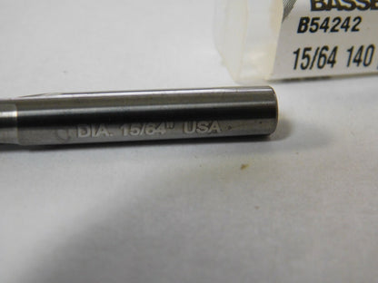 BASSETT DM 15/64 IN Straight  FL Stub Length Drill  B54242