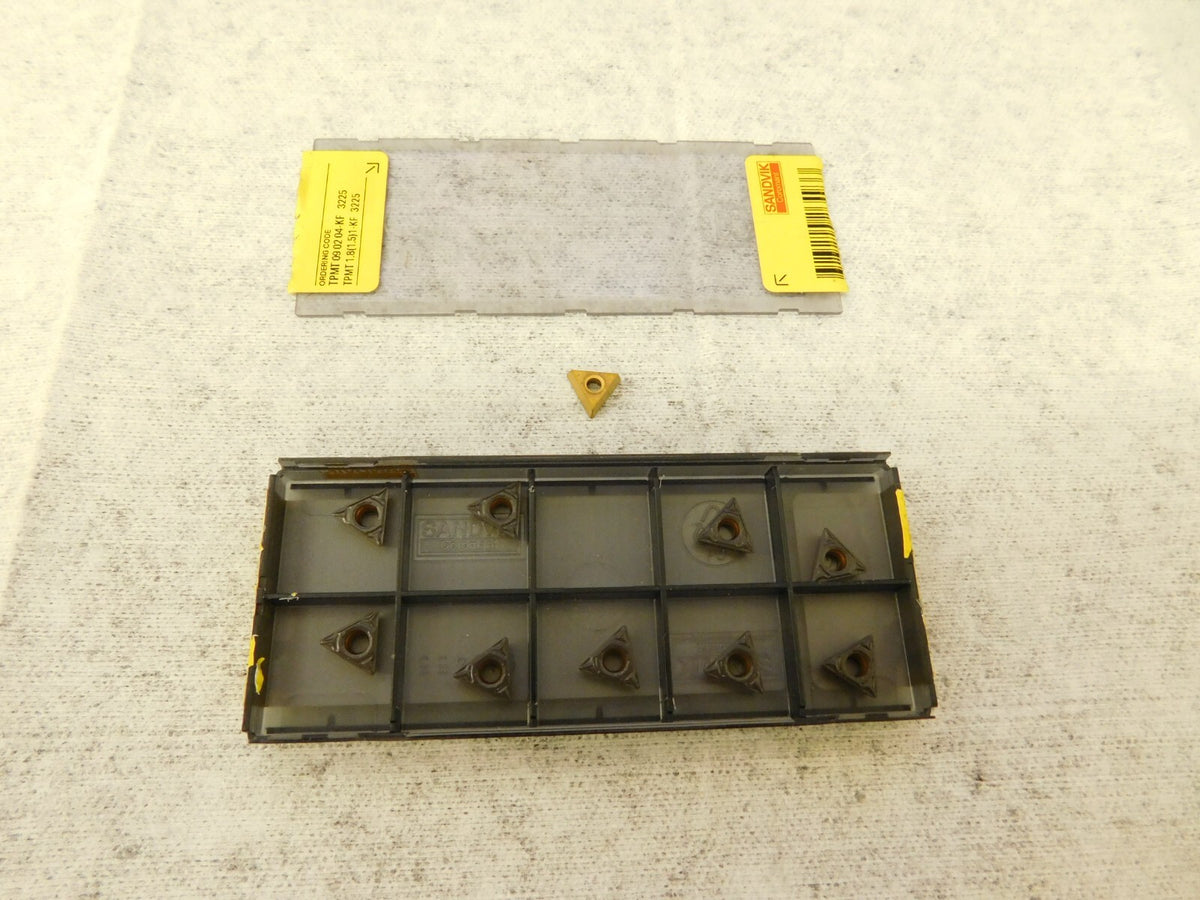 SANDVIK Turning InsertTPMT1.81.51-KF 3225, Solid Carbide qty.10 6868376