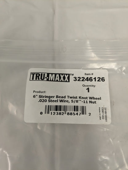 TRU-MAXX Wheel Brush: 6" Wheel Dia, Stringer Bead 88547