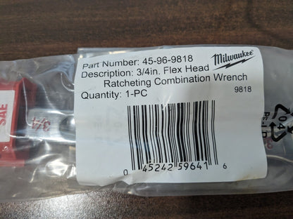 MILWAUKEE TOOL Combination Wrench: 3/4" Head Size 45-96-9818