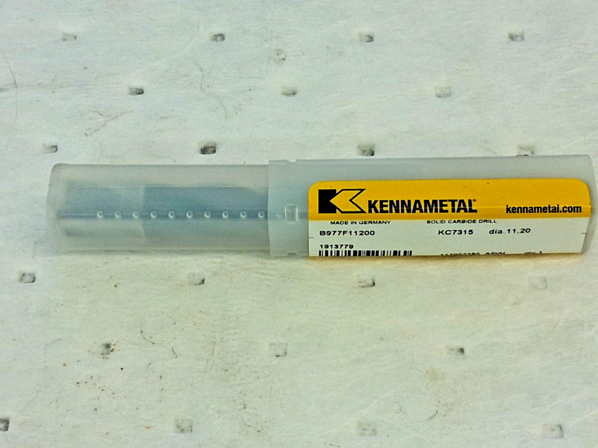 Kennametal Carbide Jobber Length Drill Bit 11.2mm Dia 140 Deg 1913779