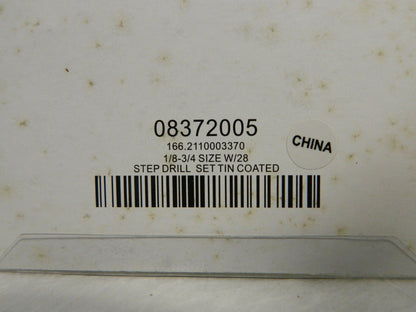 PRO HSS Drill Bit Set 1/8, 3/16, 1/4 to 3/4, (2) 1/2" TiN Finish 08372005