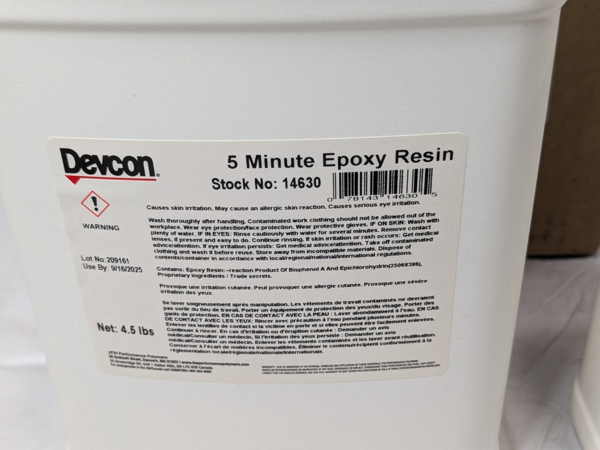 Devcon ITW Performance Polymers 5 Minute Epoxy Kit 9 Lb Container 14630