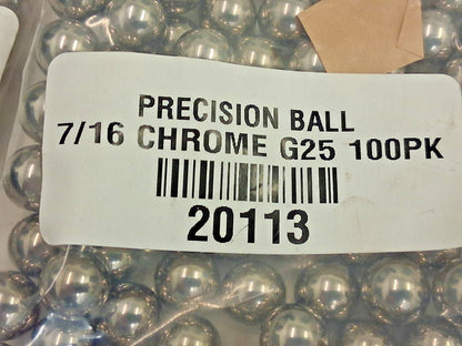 Pro Chrome Steel Balls QTY400 7/16" Dia Grade 25 20113