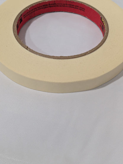 Scotch Masking Tape: 12 mm Wide, 60 yd Long, 5.8 mil Thick, Tan 7100056193