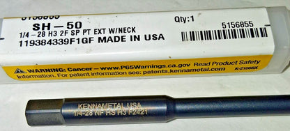 Kennametal Extension Tap 1/4-28 2 FL H3 Oxide Finish HSS 5156855