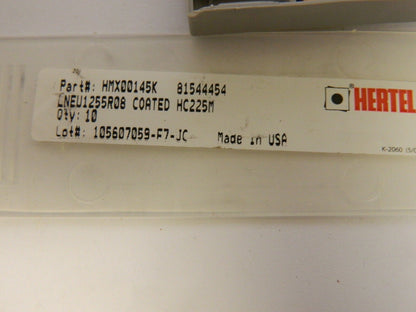 Hertel LNEU1255 Grade HP225M Carbide Milling Insert  QTY 10 81544454