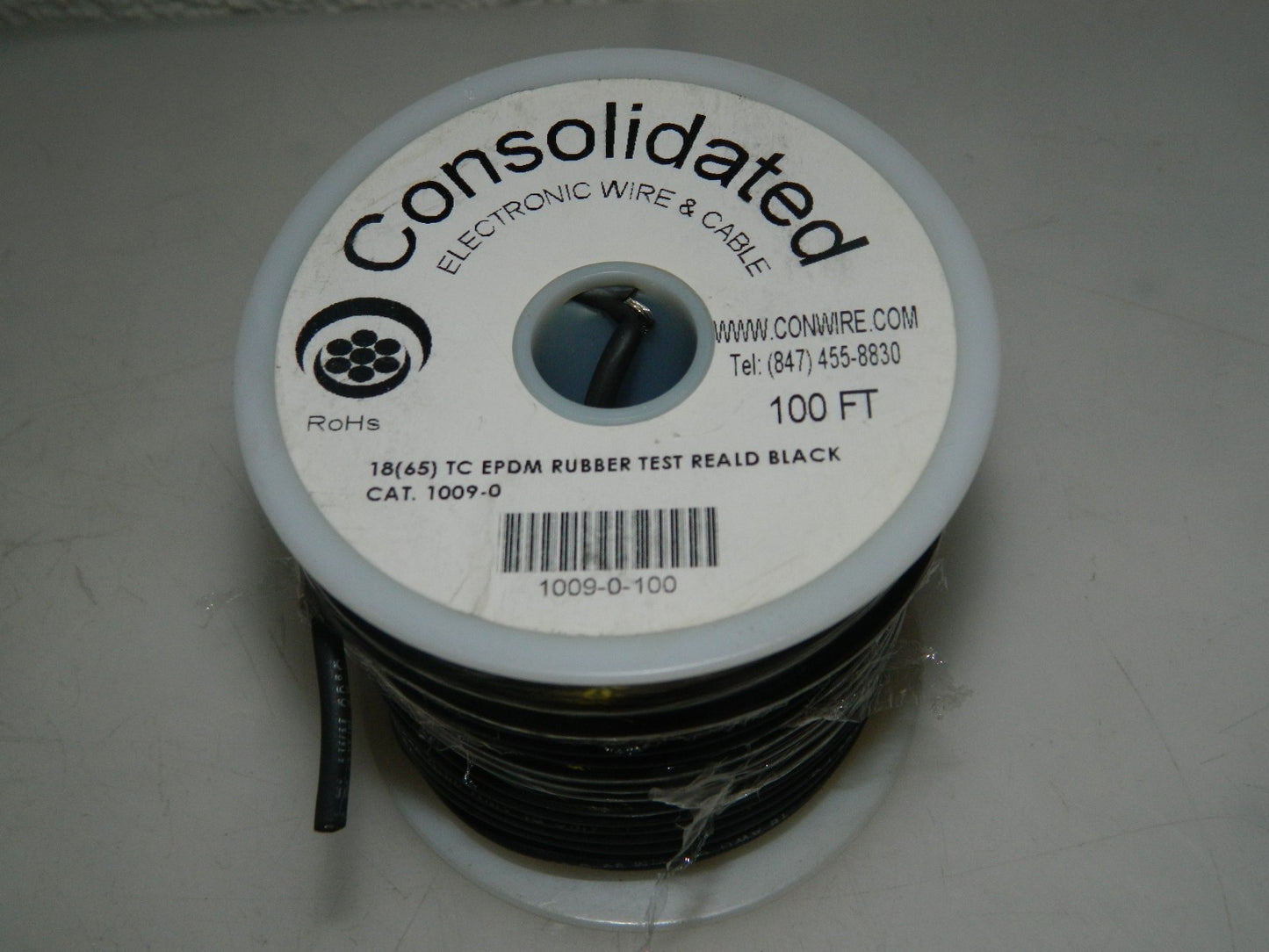 Consolidated Tinned Copper Hook Up Wire 18 AWG 65 Strand 100 Ft. Long 1009-0-100