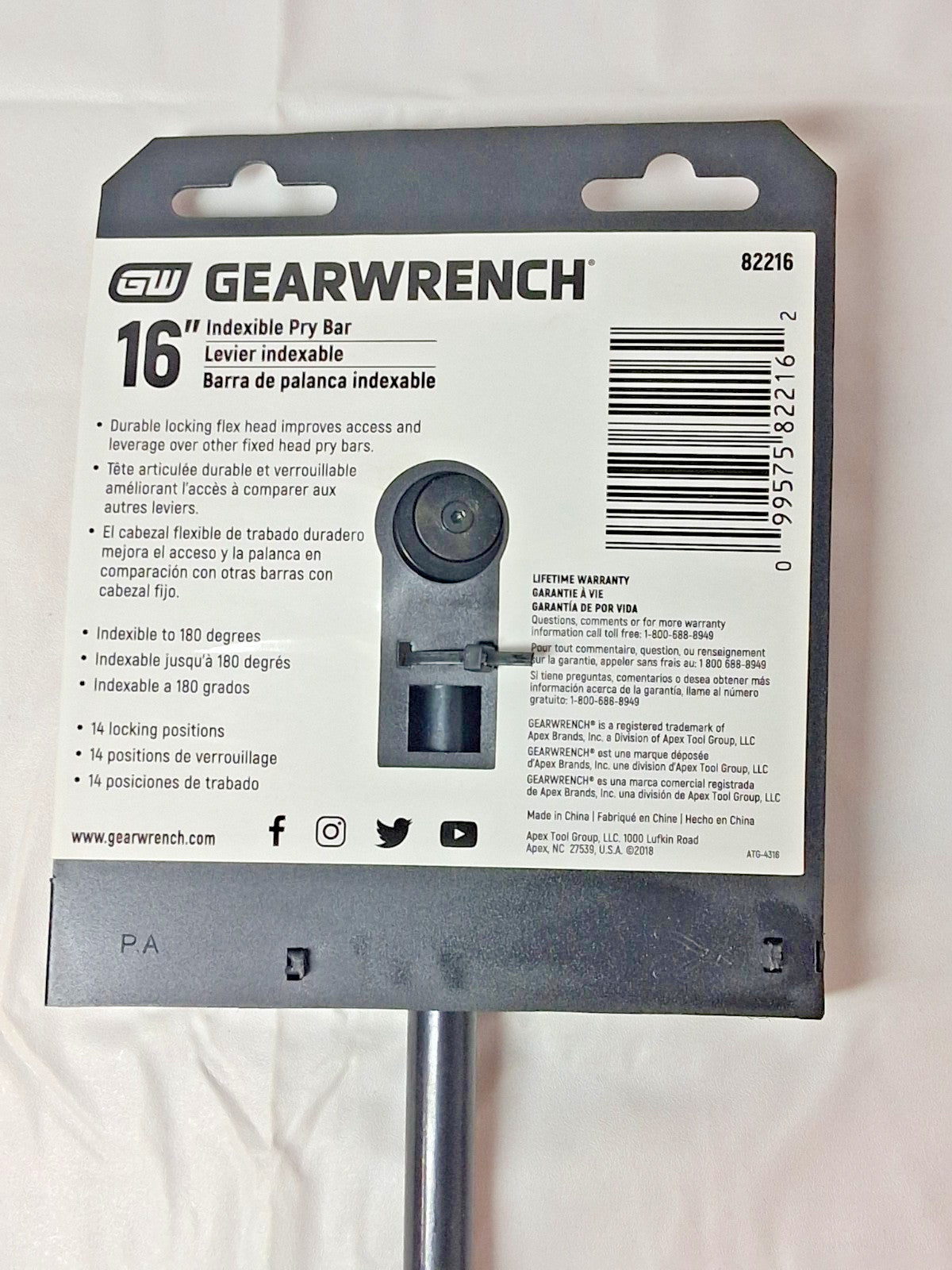 GEARWRENCH Steel Indexing Pry Bars Set of 3 8"/10"/16" OAL 82301D