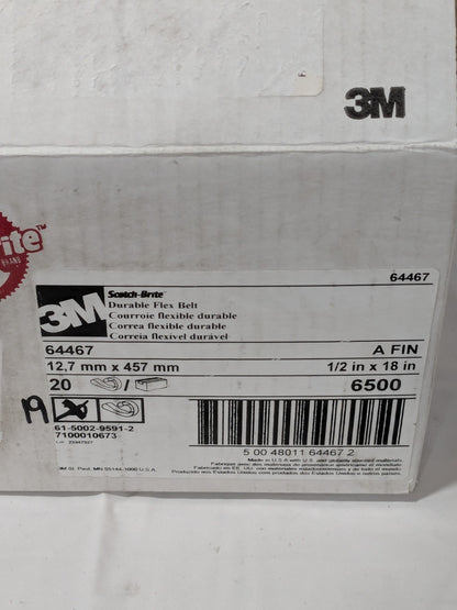 3M Abrasive Belt: 1/2" Wide, 18" OAL, Aluminum Oxide Qty 19 7100010673