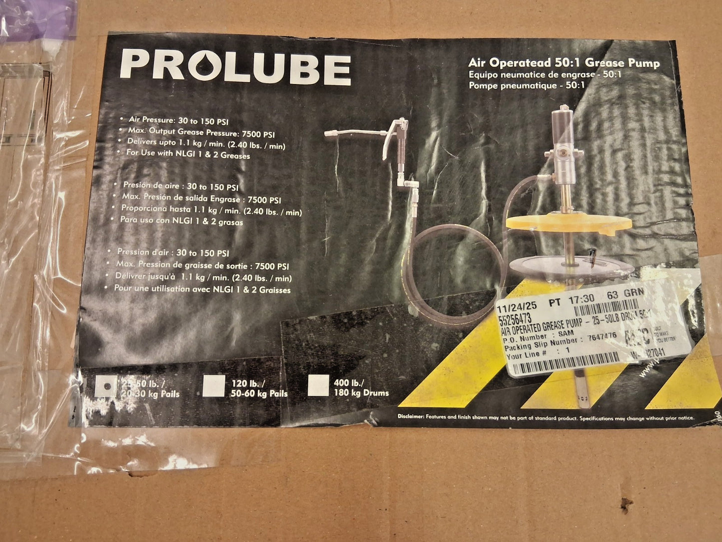Pro-Lube Aluminum & Steel Air-Operated Drum Pump 55256473
