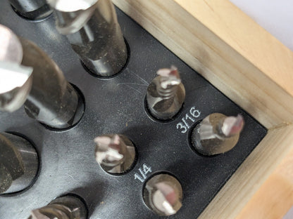 20 Piece End Mill Set Square End Cobalt Uncoated Single End 2&4FL 723-2520