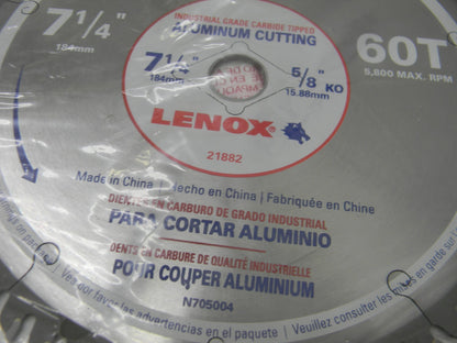 ENOX 7-1/4 Diam, 5/8 Arbor Hole Diam, 60 Tooth  Saw Blade 21882AL714060CT