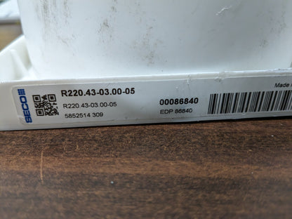SECO 3.15" Cut Diam 43° Indexable Chamfer & Angle Face Mill 00086840
