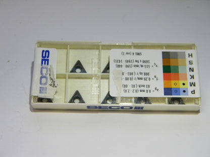Seco Carbide Turning Inserts TCMT21.52 MF2 Grade TP2500 Qty 10 66898