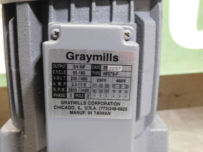 Graymills Centrifugal Coolant Suction Pump 3/4 HP 230/460v IMS75-F Parts/Repair