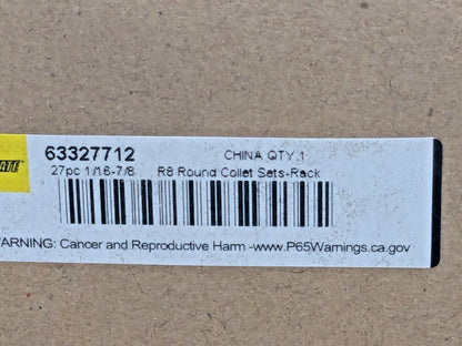 Interstate 27 Piece R8 Round Collet Set 1/16" to 7/8" Capacity 63327712