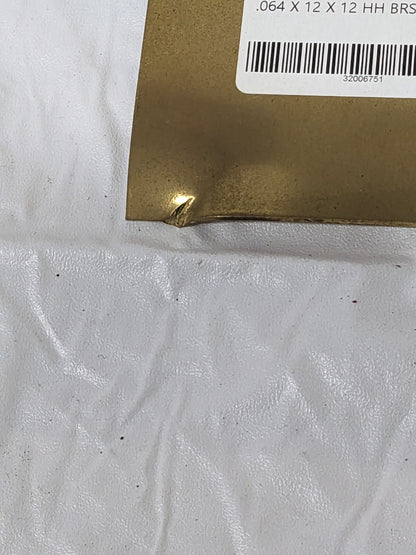 Brass Sheet 0.064 Inch Thick x 12 Inch Wide x 12 Inch Long XCUFLR071611x1