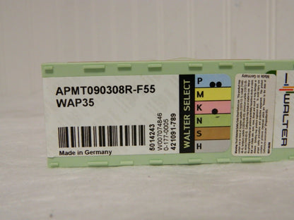 Walter Carbide Milling Inserts APMT090308R-F55 Grade WAP35 Qty 10 5014243