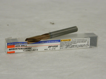 Mitsubishi Solid Carbide Drill MFE0570X02S060 DP1020 Qty 2 10566596