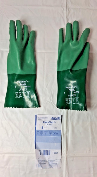 Ansell Chemical Resistant Gloves AlphaTEC™ 08-352 Size8 Box of 12 Pairs 212512