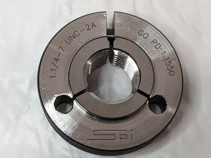 SPI Single Threaded Ring Gage 1-1/4-7 UNC-2A GO PD 1.1550 23-217-3