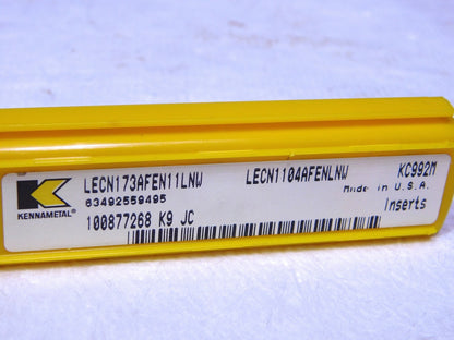 Kennametal  Indexible Carbide Inserts LECN1104AFENLNW Grade-KC992M QTY 5