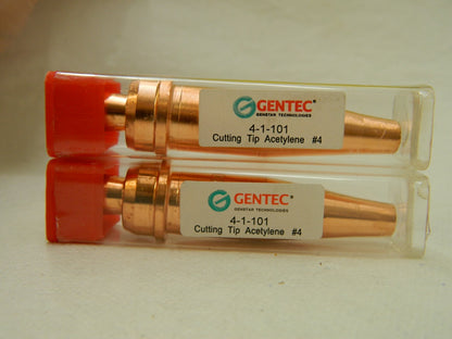 Gentec Cutting Torch Tips  No. 4 Acetylene 2-1/2 to 3"  QTY 2  02730026