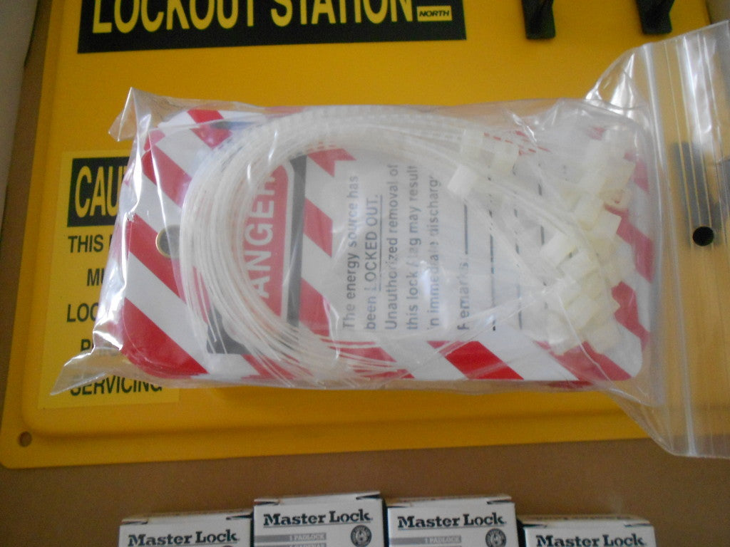 North 4 Padlock & Tag Yellow Acrylic Lockout Station Model 955564